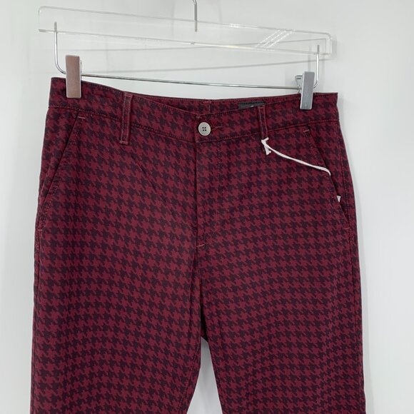 AG Adriano Goldschmied Caden tailored trousers pants houndstooth wine new 27 - Picture 3 of 5
